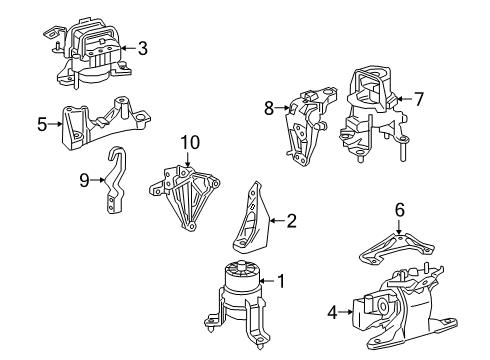 2022 Lexus ES250 Engine & Trans Mounting Bracket Sub-Assembly, En Diagram for 12303-25040