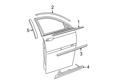 2006 Chrysler Pacifica Exterior Trim - Front Door WEATHERSTRIP-Front Door Belt Diagram for 5054116AH