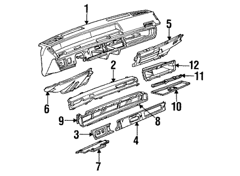 1987 Pontiac 6000 Instrument Panel Insulator Diagram for 10039208