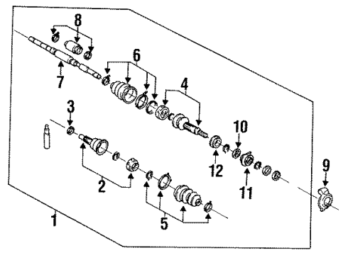 1993 Nissan Sentra Axle Shaft - Front Repair Kit-Dust B00T, INR Diagram for 39741-64Y25