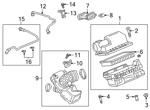 2019 Cadillac CT6 Powertrain Control Air Cleaner Assembly Diagram for 84188300