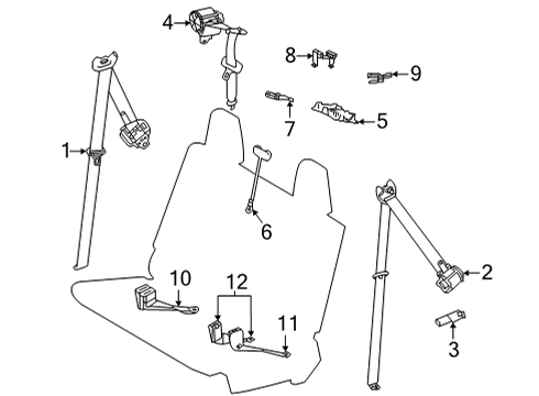 2020 Toyota Highlander Seat Belt Belt Holder Diagram for 73381-KK020