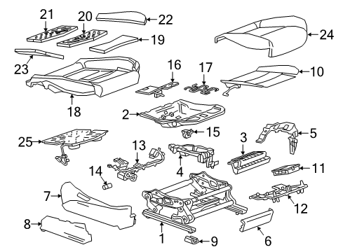 2017 Cadillac CT6 Heated Seats Seat Cushion Pad Diagram for 23245801