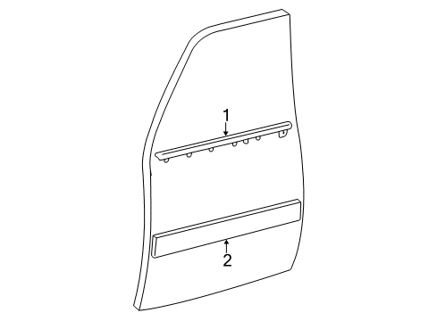 2003 Toyota Land Cruiser Exterior Trim - Front Door Body Side Molding Diagram for 75732-60120-B1