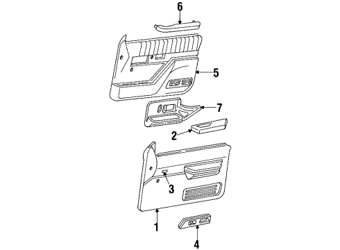 1994 Chevrolet C2500 Suburban Interior Trim - Front Door Switch Asm-Side Window (Master) Diagram for 15678659