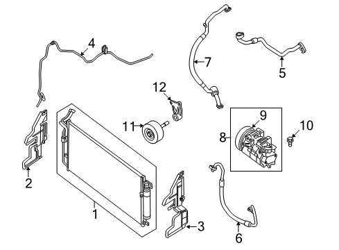 2009 Nissan Altima A/C Condenser, Compressor & Lines Pipe Front Cooler High Diagram for 92440-ZN45C