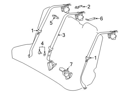 2015 Toyota Corolla Seat Belt Belt & Retractor Diagram for 73220-02461-A0