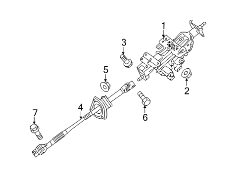 2012 Hyundai Genesis Steering Column & Wheel, Steering Gear & Linkage Column & Shaft Assembly-Steering Diagram for 56300-3M500