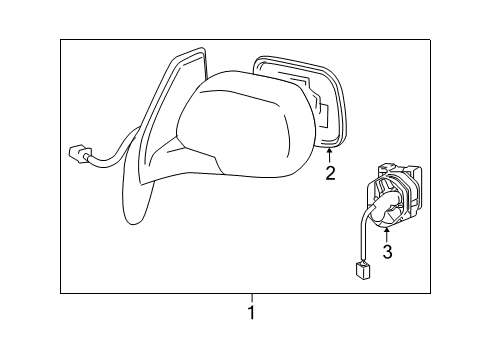 2008 Lexus RX400h Outside Mirrors Mirror Assy, Outer Rear View, LH Diagram for 87940-48230-D1