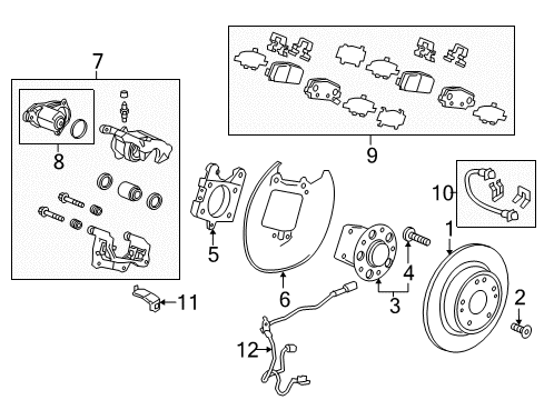 2016 Honda HR-V Rear Brakes Bracket A, R. Diagram for 46435-T7D-000