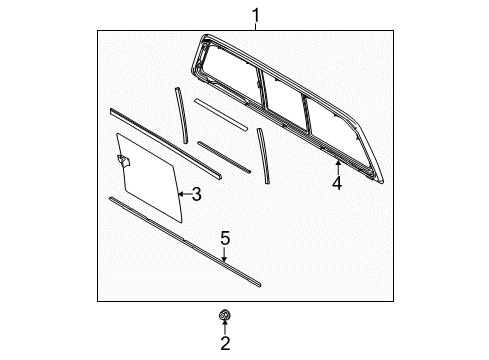 2010 Ford F-150 Back Glass Back Glass Diagram for 9L3Z-1542006-B