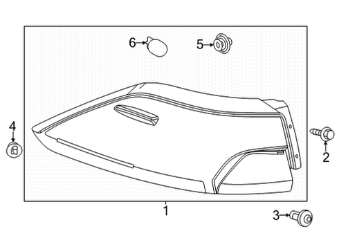 2022 Toyota Corolla Cross Tail Lamps Tail Lamp Assembly Diagram for 81550-0A170