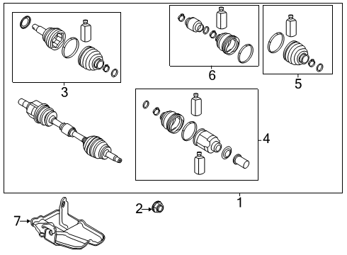 2020 Kia Soul Drive Axles - Front Boot Kit-Fr Axle DIF Diagram for 49584K0220