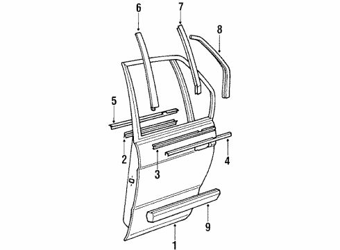 1992 BMW 735iL Rear Door Covering Outer Right Diagram for 51341928854