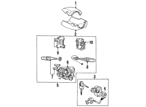 1995 Kia Sportage Switches Ignition Lock Cylinder Diagram for 0K01A66152