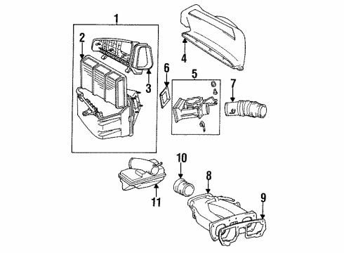 1997 Lexus GS300 Filters Hose, Air Cleaner, NO.1 Diagram for 17881-46120