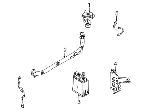 2001 Ford Focus Emission Components EGR Tube Diagram for 3S4Z-9D477-AA
