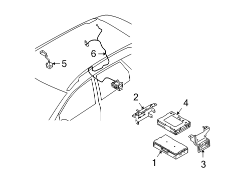 2014 Nissan Murano Communication System Components Antenna, IVCS Diagram for 28212-3YP0C