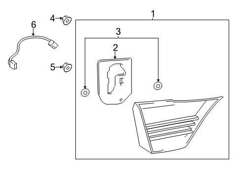 2016 Lexus LS600h Tail Lamps Socket & Wire, Rear Lamp Diagram for 81585-50210