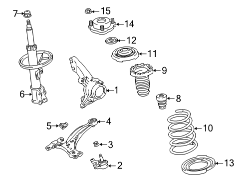 1999 Lexus RX300 Front Suspension Components, Lower Control Arm, Stabilizer Bar ABSORBER Assembly, Shock Diagram for 48510-49167