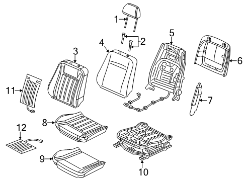 2012 Dodge Charger Power Seats Seat Cushion Foam Diagram for 68110330AA