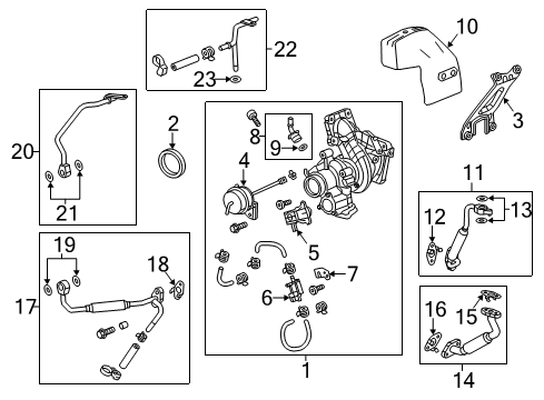 2018 Cadillac CT6 Turbocharger Turbocharger Diagram for 12687613