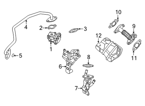 2021 Nissan Sentra EGR System Gasket-Egr Guide Tube Diagram for 14722-5RF0A