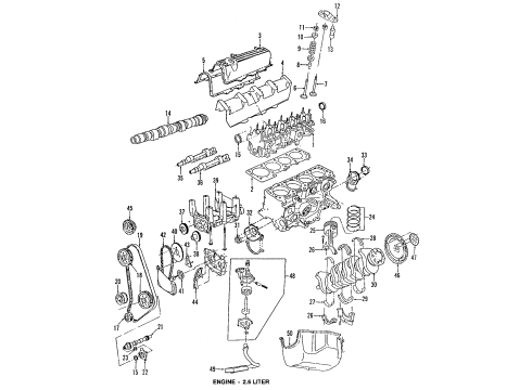 1992 Dodge Daytona Engine Parts, Mounts, Cylinder Head & Valves, Camshaft & Timing, Oil Pan, Oil Pump, Balance Shafts, Crankshaft & Bearings, Pistons, Rings & Bearings Gasket-Cylinder Head Cover Diagram for 4343882