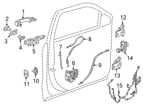 2022 GMC Terrain Lock & Hardware Cable Diagram for 84096847