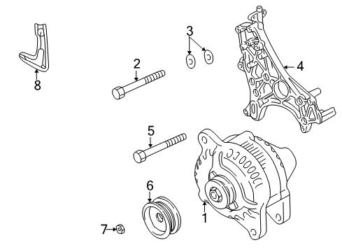 2004 Mitsubishi Montero Alternator Nut-ALTERNATOR PULLEY Diagram for MD618927