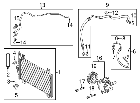 2019 Toyota Yaris Air Conditioner Expansion Valve Diagram for 88515-WB001