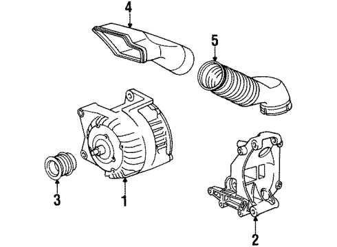 1992 BMW 318i Alternator Supporting Bracket Diagram for 12311721866