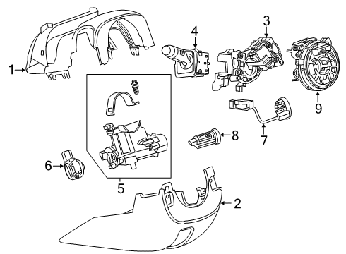 2020 Chevrolet Silverado 1500 Anti-Theft Components Switch Housing Diagram for 84488466