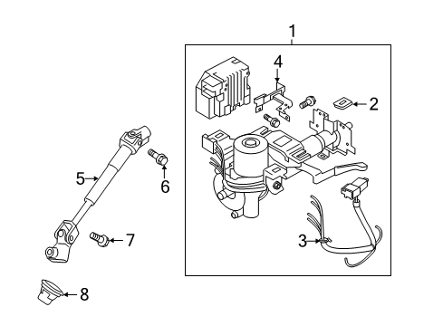 2016 Nissan Juke Steering Column & Wheel, Steering Gear & Linkage Bolt Diagram for 48935-3NL0B