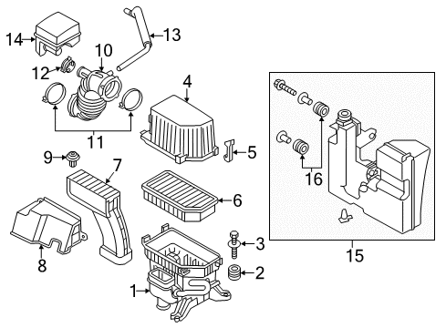 2013 Kia Soul Filters Body-Air Cleaner Diagram for 281122K800