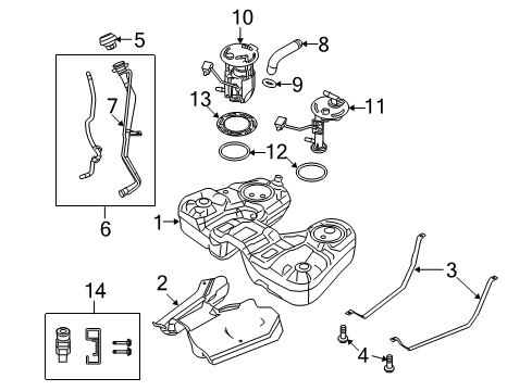 2008 Ford Taurus X Fuel Supply Fuel Pump Diagram for 8A4Z-9H307-B