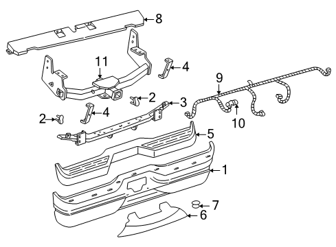 2000 Ford Expedition Rear Bumper Bumper Arm Diagram for F75Z-17795-AA