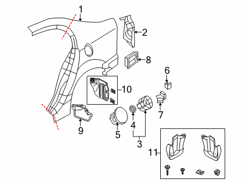 2006 Honda Civic Quarter Panel & Components Gutter, L. RR. Diagram for 63720-SNA-A00ZZ