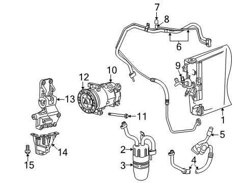 2009 Jeep Patriot A/C Condenser, Compressor & Lines Valve-A/C Line Diagram for 5189365AB