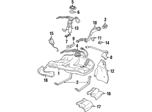 1997 Pontiac Bonneville Fuel Supply Fuel Sender Assembly Diagram for 19179430