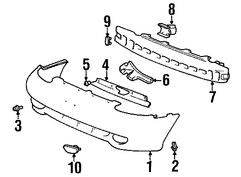 1999 Hyundai Tiburon Front Bumper Cover-Front Bumper Blanking, LH Diagram for 86523-27000