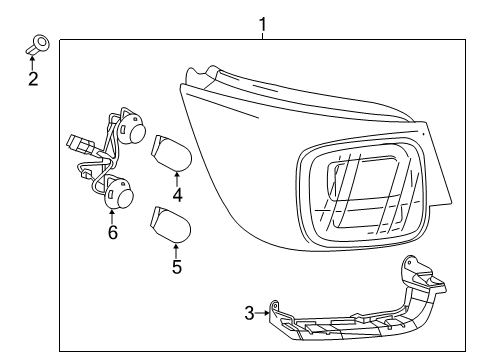 2016 Chevrolet Malibu Limited Bulbs Tail Lamp Assembly Bracket Diagram for 20809863