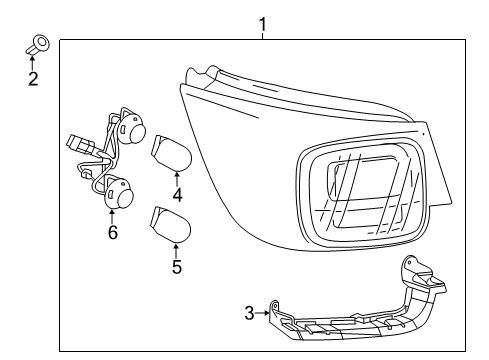 2016 Chevrolet Malibu Limited Bulbs Lamp, Rear Stop Diagram for 23294319