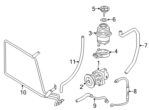 1997 BMW Z3 P/S Pump & Hoses, Steering Gear & Linkage Pressure Hose Assembly Diagram for 32411095952