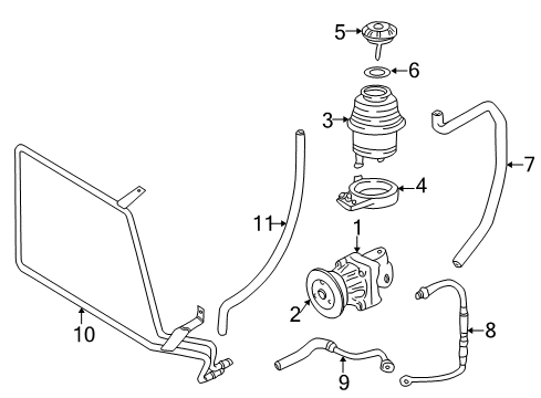 1997 BMW Z3 P/S Pump & Hoses, Steering Gear & Linkage Exchange Power Steering Pump Diagram for 32411093039