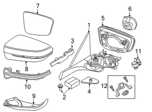 2021 BMW 840i xDrive Gran Coupe Parking Aid Drive, Outside Memory Mirror Diagram for 67137337847