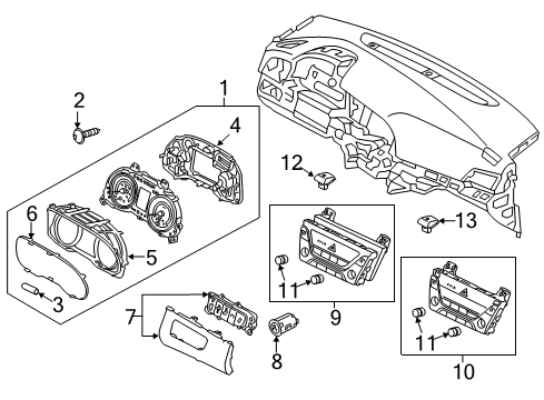 2018 Hyundai Elantra Instruments & Gauges Cluster Assembly-Instrument Diagram for 94021-F3020