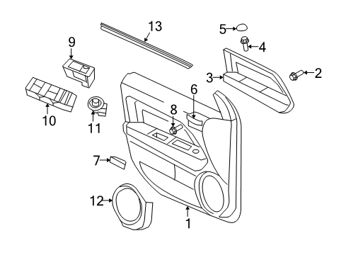 2017 Jeep Compass Front Door Cover-Release Handle Bezel Diagram for 1KT52XDVAB