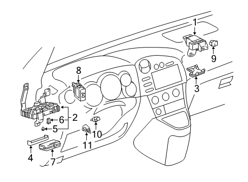 2005 Toyota Matrix Powertrain Control Lower Cover Diagram for 82611-02011