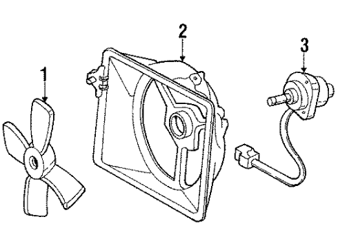 1987 Acura Integra Cooling System, Radiator, Water Pump, Cooling Fan Shroud (Denso) Diagram for 19015-PG7-661